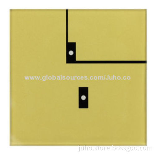 New Crystal PG Touch Light Switch, 2-Gang Golden Glass and Touchscreen with LED Indicator